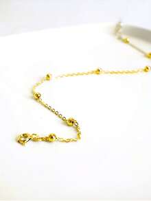 ELSEDES 1pc Fashionable Minimalist S925 Silver Multi-Bead Design Personalized Delicate Anklet, Suitable For Daily And Party Wear