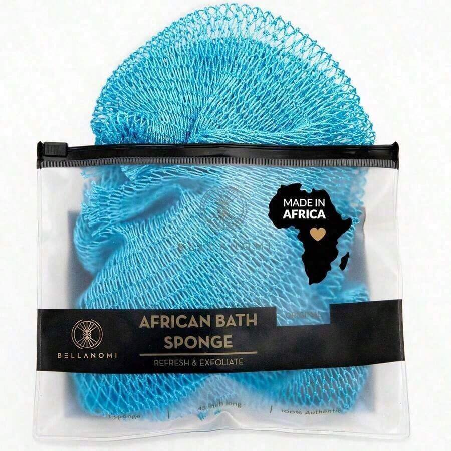 African Exfoliating Net Sponge, Authentic, Ly Sourced From Nigeria, 45 Inches Long, Back Scrubber For Daily Use (Indigo),23275022 - xanh quân đội - Xem 1