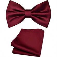 Nœuds papillon pour hommes, ensemble de nœud papillon pré-noué et pochette de couleur unie pour soirée, décontracté, affaires formelles, bal de promo, mariage - A - Voir 13