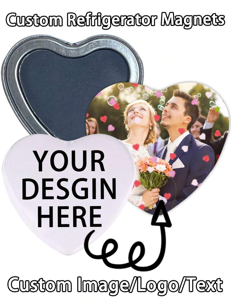 1/3/5/10/30/50/100/200pcsCustom Heart Shape Fridge Magnet Print Any Of Your Design Home Decoration Photo Refrigerator Magnets Office And Kitchen,Locker Magnets For Family Friends Wedding Christmas Valentines,Personalized,Unique,Customized Ideal Gifts - Nam châm trái tim 2 - Xem 1