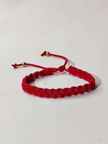 1pc Casual & Fashionable Handmade Braided Wave Pattern Bracelet Suitable For Women's Daily Wear
