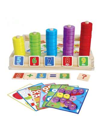 儿童数学计算棒玩具，蒙特梭利感官训练颜色配对板幼儿逻辑教育工具