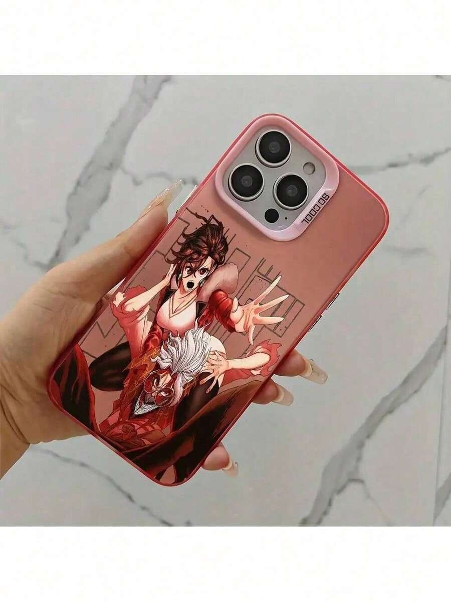 und stilvolle Handyhülle mit dem beliebten Anime Dandadan, geeignet für iPhone 11 bis 17 Pro Max, mit einem farbenfrohen silbernen Design, das schmutzabweisend ist.