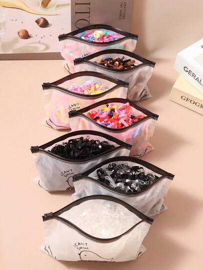 100/200/400pcs Colorful Extra Wide Hair Ties, Cute & Durable Rubber Bands For Women Daily Use, Won't Damage Hair ,Hair Rope