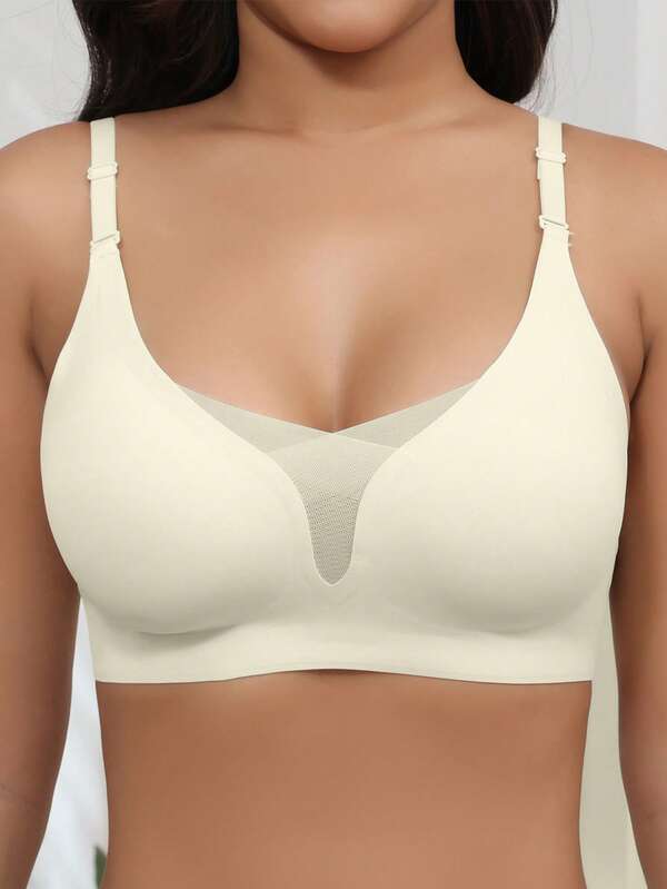 Women's Seamless Wireless Breathable Adjustable Mesh Bra, Autumn