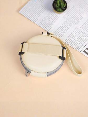 1 pieza Estuche plegable para guardar gafas, estuche de almacenamiento redondo de moda plegable con cremallera, bolsa portátil, estuche versátil y de moda para gafas de miopía, caja portátil y linda