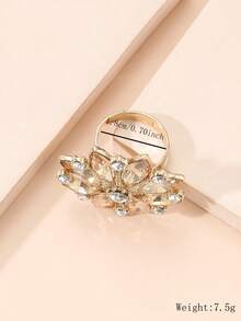 1 Stück Boho-Stil Sonnenblumen Geometrie Strass offener Ring