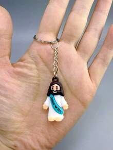 1pc Multicolor Creative Cartoon Jesus Love You Pendant Keychain, Small Jesus Doll Hide And Seek Sunday, Party Favor Gifts, Miniature Jesus Chamrs, Christian Toys Pendant, For Bag Charms Car Keychain Accessories, Christmas Decor Home And Party, Best Christmas New Year Gift For Friends - Multicolor - View 5