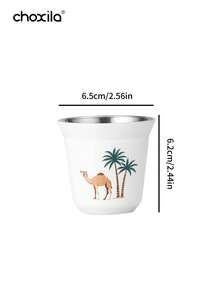 choxila 1pc 800ml Thermal Coffee Carafe And 80ml Coffee Cup, Coconut Tree Camel Pattern Coffee Pot And Coffee Mug, Stainless Steel Double Walled Vacuum Insulated Teapot With Detachable Strainer, Leak-Proof Vacuum Insulated Carafe For Coffee Tea Hot Or Cold Drinks, Ramadan Gifts - Pot - View 18