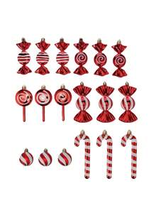 18Pcs Christmas Candy Cane Lollipop Ornaments For Christmas Tree Outdoor Christmas Decorations,Red And White 4.5Inch Assorted Shapes Hanging Ornament With Ribbon For Xmas New Year Holiday Festival Home Party Decor(The Multiple Ones Are Packed In Small Sizes)