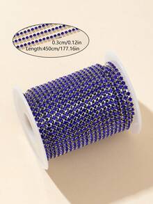 1 卷 2 毫米 6.5# 5 码/10 码超闪亮水钻链，适用于美甲装饰、鞋子/衣服装饰、手机壳/杯子装饰、汽车方向盘装饰、婚纱装饰、以及各种 DIY 装饰链、手工缝纫装饰链、包边装饰链