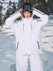 SPEED PANDA 1 Pieza Chaqueta térmica impermeable y a prueba de viento para snowboard, manténgase abrigado y seco, abrigo cómodo para montañismo, senderismo, esquí, ropa exterior unisex, ropa deportiva para hombres y mujeres (excluyendo accesorios) Conjuntos de esquí