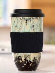 1 件 480 毫升/16 盎司陶瓷窑变杯，带盖和硅胶套，隔热便携式旅行咖啡杯，大容量杯子，适合家庭、同事、老师、配偶、兄弟姐妹，独特的礼物 - 杯子+蓋子+杯套 - 查看 11