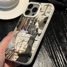 Legal-Themed Phone Case With Symbols Like Scales And Gavels, Made Of TPU Material With A White Large Hole Full-Cover Design, Offering Good Grip And Anti-Collision And Anti-Drop Features, Dirt-Resistant And Thickened For Protection, Anti-Slip And Shock-Absorbing, Compatible With IPhone 16/16 Pro Max/15/14/13/12/11 Pro Max And Other Models, Practical And Beautiful, Suitable As  Holiday Gift, Birthday Present, Business Gift For Family, Lovers, Colleagues, 2025 New Unisex High-Value Premium Phone Case - 混色 - 查看 5