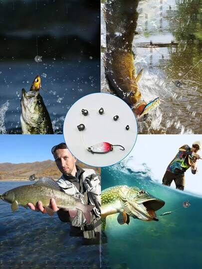 100 Fishing Lead Pendants - High-Quality Split-Type Fishing Lead Pendants - Circular And Detachable In 5 Sizes