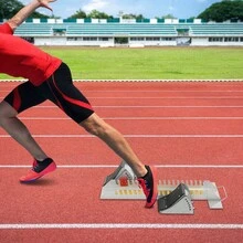 HOHOBLA Multi-Function Lightning Starting Block Sprinter Pedals, 6 Adjustable Angle Aluminum Track And Field Starting Block Track And Field Equipment [Gift For Holiday Party Vibes] - Silver - View 1