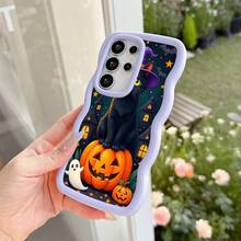 Halloween Black Cat Pumpkin Ghost  17 Pro Max Case Lightweight Shock-Resistant Anti-Yellowing Compatible with  16 15 Plus 14 13 12 XR XS X