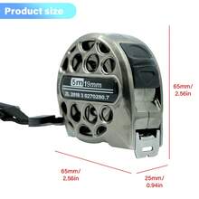 3米×16毫米/5米×19毫米/5米×25毫米不锈钢伸缩卷尺，双面刻度，防水便携式伸缩尺，适用于家庭、农业、工业、木工等场合。 - 銀色 - 查看 9