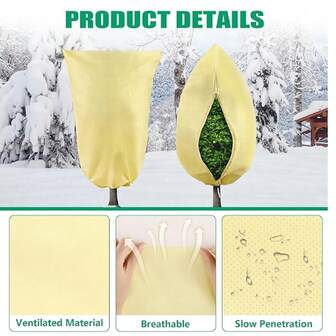 植物防霜罩，带拉链和拉绳的防冻毯，适用于冬季户外植物防寒防虫