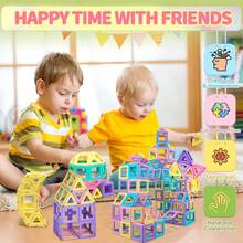 Bloques de construcción magnéticos con forma de triángulo y cuadrado tipo macarrón, juego de construcción STEM, colores aleatorios, juguetes magnéticos educativos para aprender y fomentar la creatividad, ideal como regalo de cumpleaños o Navidad para niños de 3 años en adelante - Multicolor - Ver 6