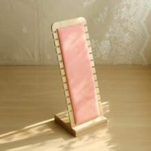 Soporte de exhibición de collar de madera, colgante de gran capacidad, pulsera, tobillera, cadena larga, estante de almacenamiento de joyería, escaparate de mostrador, accesorio - Rosa - Ver 2