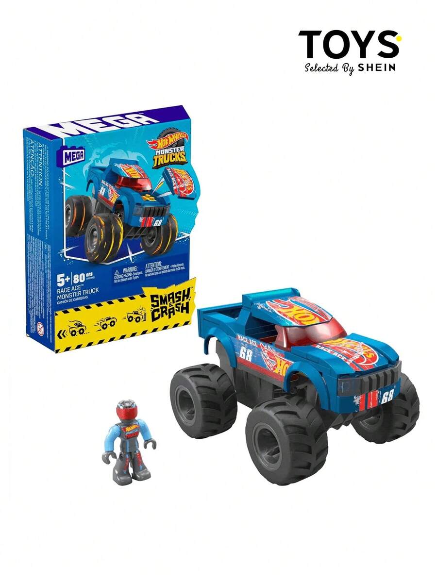 Mattel Bộ đồ chơi lắp ráp xe tải quái vật Hot Wheels, màu xanh dương, món quà hoàn hảo cho trẻ em từ 5 tuổi trở lên, quà tặng âm nhạc/mùa cưới. - Nhiều màu - Xem 1