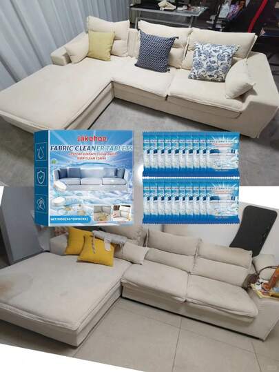 20 piezas/ Jakehoe Tabletas de limpieza de tela para sofá - Limpieza profunda, tabletas efervescentes concentradas multifuncionales para alfombras de piso, sofás y manteles