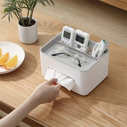 1pc Multifunctional Desktop Storage Box, Tissue Box, Drawer Paper Holder, Remote Control And Miscellaneous Storage Rack For Organizing Office Desk