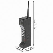 90s Retro Brick Style Cell Phone Model, Vintage Nokia Type Phone Replica For Photography Props, Themed Party Decor, Nostalgic Gift Idea | Stylized Mini Ornament - Black - View 2