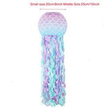 3PCS/SET Mermaid 8INCH Paper Lantern Mermaid Party Decorations Mermaid Scales Jellyfish Paper Lanterns With String And HooksHanging Jelly Fish Lantern For Mermaid Birthday Under The Sea Ocean Decorations