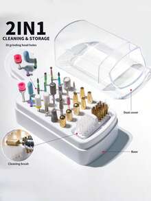 30孔美甲钻头收纳盒抛光磨头钻头架展示架美甲钻头收纳盒美甲架 - 彩色 - 查看 1