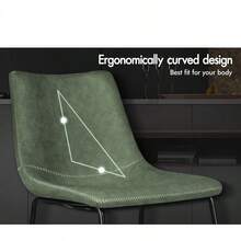 Dining Chairs PU Leather Set Of 2 Kitchen Chair With Metal Frame And Floor Protector Reading Seating For Home Cafe Coffee Table Max 150kg Veda Green - VedaGreen - View 6