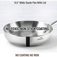 14-Piece Nickel Free Stainl Steel Cookware Set - Nickel Free Stainl Steel Pots And Pans Set - Stainl Steel  Cookware Set - Stainl Steel Healthy Induction Cookware Sets - Plata brillante, pulido con espejo, 6 años de garantía - Ver 5