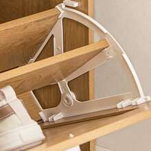 SoBuy Narrow Shoe Cabinet With 2 Flaps, Space-Saving Shoe Rack With Height-Adjustable Compartments – For Hallways, Small Apartments, 20 Kg Load, 60 X 79 X 23 Cm, FSR137 - Khaki - View 6