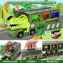 Dinosaur Toy Car Combination Set,Dinosaur Transport Car For Boys Include 8 Dino Figures,Dinosaur Eggs & Activity Mat, Cars Toys With Lights And Sound,Vehicle Toy Transportation Parts,Suitable For Truck Toys Gifts,Kids Toys,Toys For Boys,Holiday Birthday Gifts For Boys & Girls,Holiday & Back To School Gift - Green - View 7