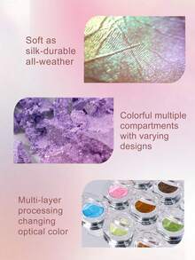 1 Paleta de sombras de ojos con perlas - Acabado brillante y metálico, de larga duración, que ilumina la mirada, de alta luminosidad, con una textura suave similar a la patata, apta para mujeres, madres, esposas, hermanas, niñas, novias - Sombras de ojos brillantes - 13 pepitas - Ver 10