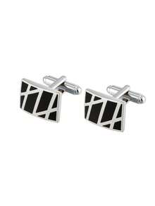 Cufflinks For Men Classic Tone Cuff Links Silver Black Striped Disc Square Rectangle Cuff Links Shirt Suit Men's Cufflinks For Wedding Groom Business