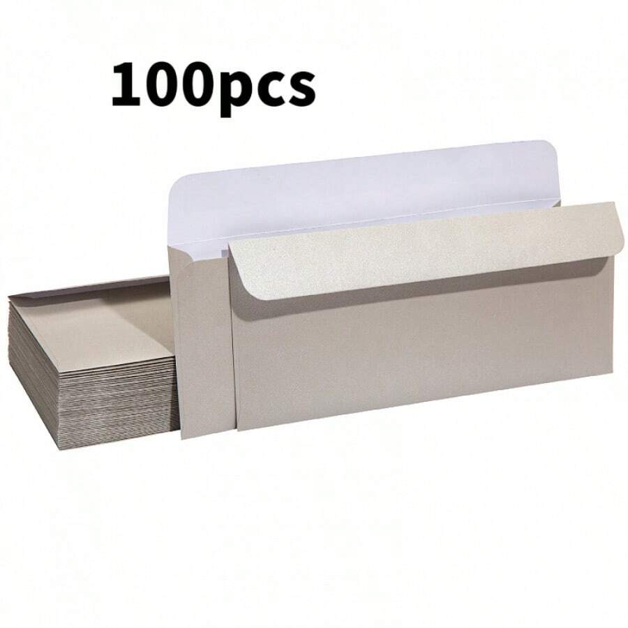 100/10 #10 珠光纸信封，适用于圣诞节、万圣节礼物、婚礼邀请函、生日派对、商务邀请函、商务邮件，空白银色珠光信封，银色和金色信封 - 銀色 - 查看 1