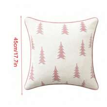 Fundas de almohada navideñas con bordado clásico de pino para sofá, cama y sofá. - Naranja rojizo - Ver 7