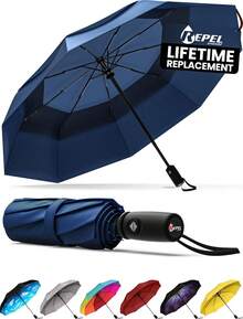 ¡Recomendado Repel Umbrella Paraguas de Viaje a Prueba de Viento para la Lluvia - Apertura y Cierre Automático Fácil, Paraguas Duradero y Compacto, Marco de Fibra de Vidrio Fuerte, Toldo Impermeable - Mochila, Bolso, Paraguas Portátil para Viaje ¡Top de Temporada! - Parte superior transparente - Ver 3