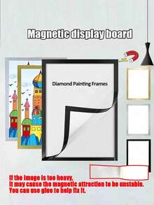 A3 A4 A5 A6 磁性相框海报封面相框，自粘磁性相框，磁性壁画框，可更换壁画框，磁性海报架，画作展示架 - 彩色 - 查看 9