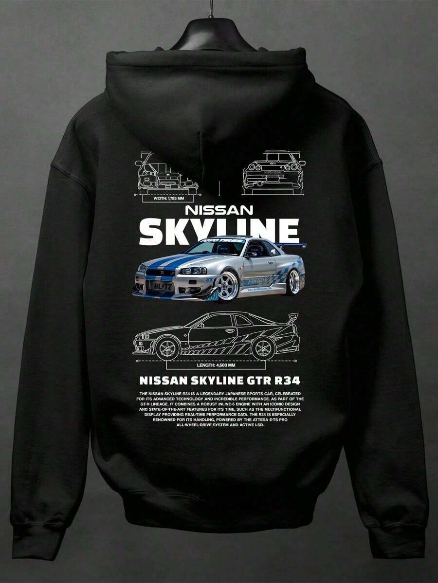 Nissan Skyline GT-R Sweatshirt - High-Quality Printed Sweatshirt - màu đen - Xem 1