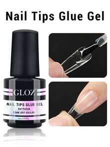 GLOZ Nail Glue Nail Bond Brush In Nail Glue For Press On Nails Nail Tips & Fake Nails Super Strong Nail Glue For Nail Tips Long Lasting Acrylic Nails Gel Glue UV&LED Cured