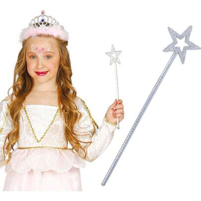 Fiestas Guirca Children's Fairy Wand With Bright Star, Creative And Magical Fantasy Accessory, Durable And Colorful With Bright Star, Ideal For Costumes, Themed Parties And Fantasy Games