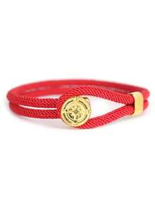 Minimalist Handmade 4mm Rope Bracelet Gold Color Compass Personalized Bracelet For Male Cool Jewelry