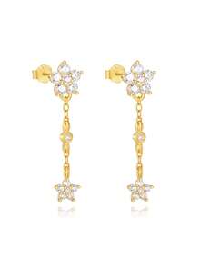 SereneSpark 1Pc/2pcs Tassel Star 925 Sterling Silver Earring For Women Drop Earring Minimalist Piercing Perfect For Daily Wear Suitable For Anniversary Fine Jewelry - Multicolor - View 21