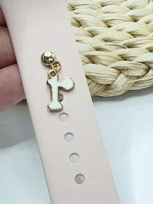 1pc Diamond Encrusted 26 English Letter Charm, Suitable For Silicone Watch Band Decoration - one-size - View 82