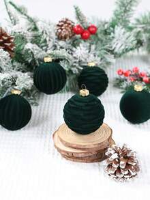 12件/套圣诞装饰天鹅绒圣诞球，深绿色圣诞球饰品，防碎植绒圣诞树球，圣诞树装饰品，圣诞树饰品，圣诞派对用品，圣诞家居装饰，圣诞装饰，圣诞球，圣诞树装饰，圣诞饰品，家居装饰，房间装饰，圣诞派对装饰，2026新年装饰，冬季圣诞装饰，家居圣诞礼物，圣诞装饰