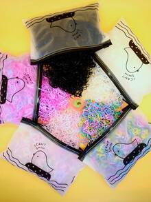 2000/1000/100个一次性弹力发圈、发带和马尾辫发圈，适合发型设计和日常装饰，是日常发饰，四季皆宜，也可用于健身。 - 彩色 - 查看 4