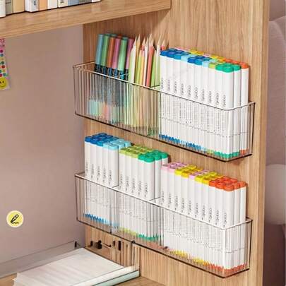 Caja de almacenamiento de puerta de gabinete de alta calidad, adecuada para artistas jóvenes, estante de pared para almacenamiento de rotuladores, caja pequeña de ungüento, estante de almacenamiento, caja de clasificación de suministros de arte, artículo esencial para organizar la papelería